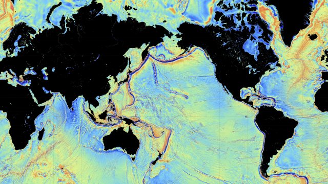 New, detailed map of the ocean floor. Image from Quartz.